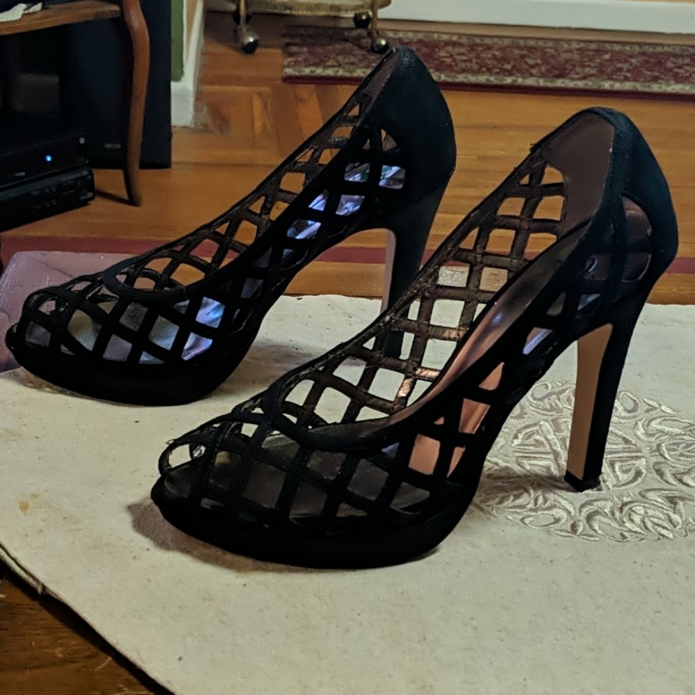 Joey suede open toes heels size 7